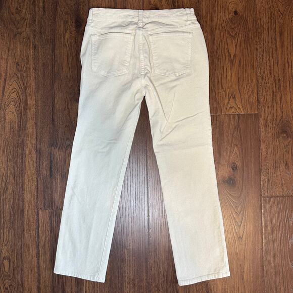 DL1961 Mara Straight Corduroy Off White Mid Rise Instasculpt Ankle Pants 27 - Picture 8 of 11